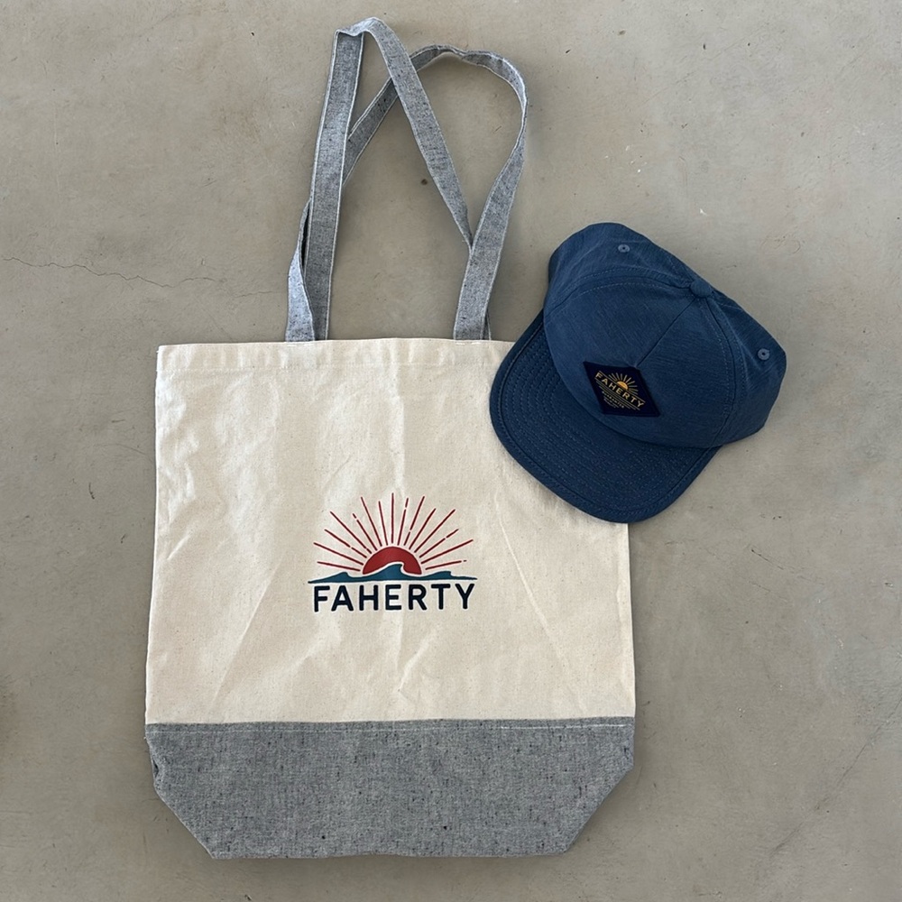 Sale! NWOT Faherty Bundle: All Day Hat and Logo Tote